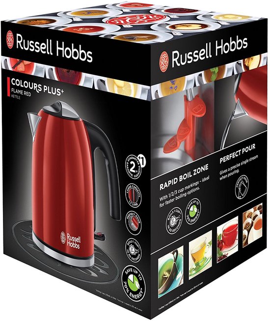 Russell Hobbs Colours Plus+ 20412-70  - 1.7L Waterkoker - Rood