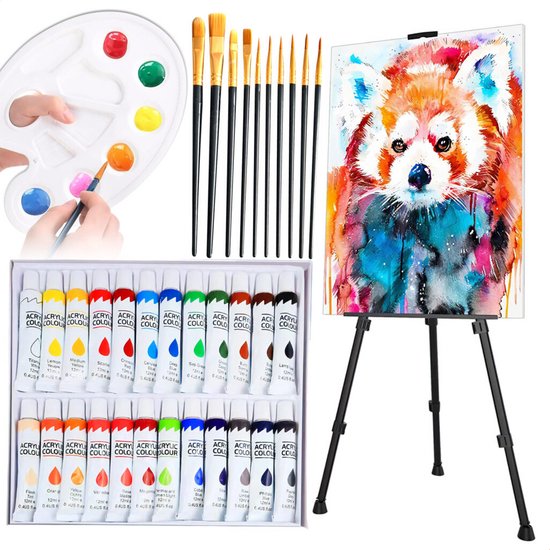 Golermo Luxe Schilder- en Tekenset met Tafel-Ezel – Compleet 168-delig Creatief Pakket