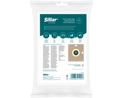 Sillar, stofzuigerzakken, synthetisch, microvezel, 3 filterlagen, anti-allergeen, vervangbaar, geschikt voor stofzuigers van Samsung serie VC, SC, LG, Eldom, 4 stuks + 1x filter voor stofzuiger, set