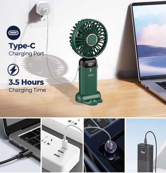 ALACRIS Mini Ventilateur Portable USB Rechargeable, Ventilateur de Cou