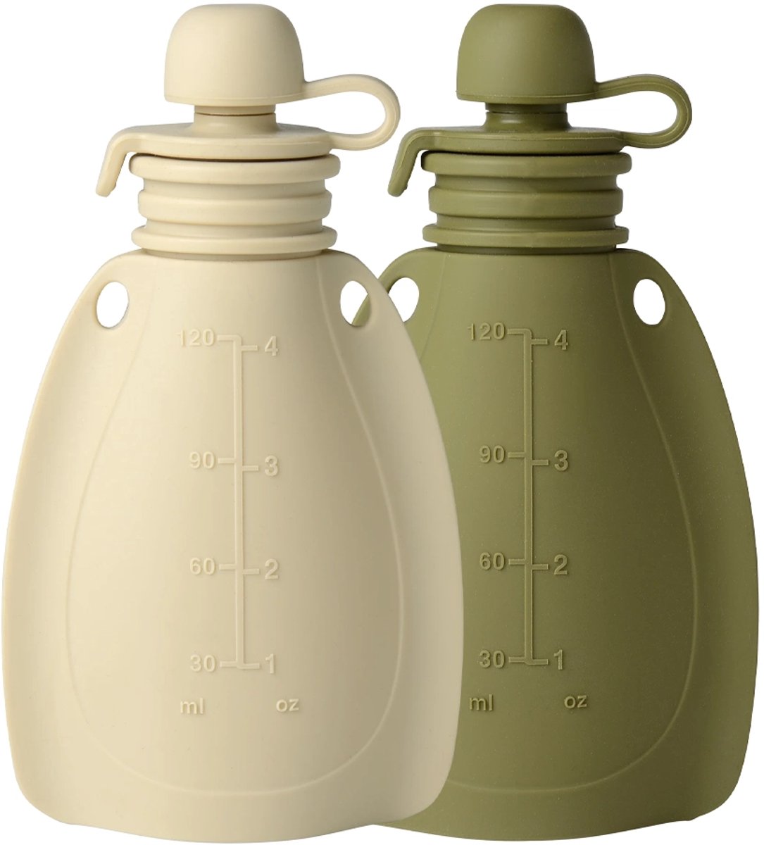 Mininor smoothie pouch - duo pack -Soft Rabbit & Moss Green - 2x 120ml