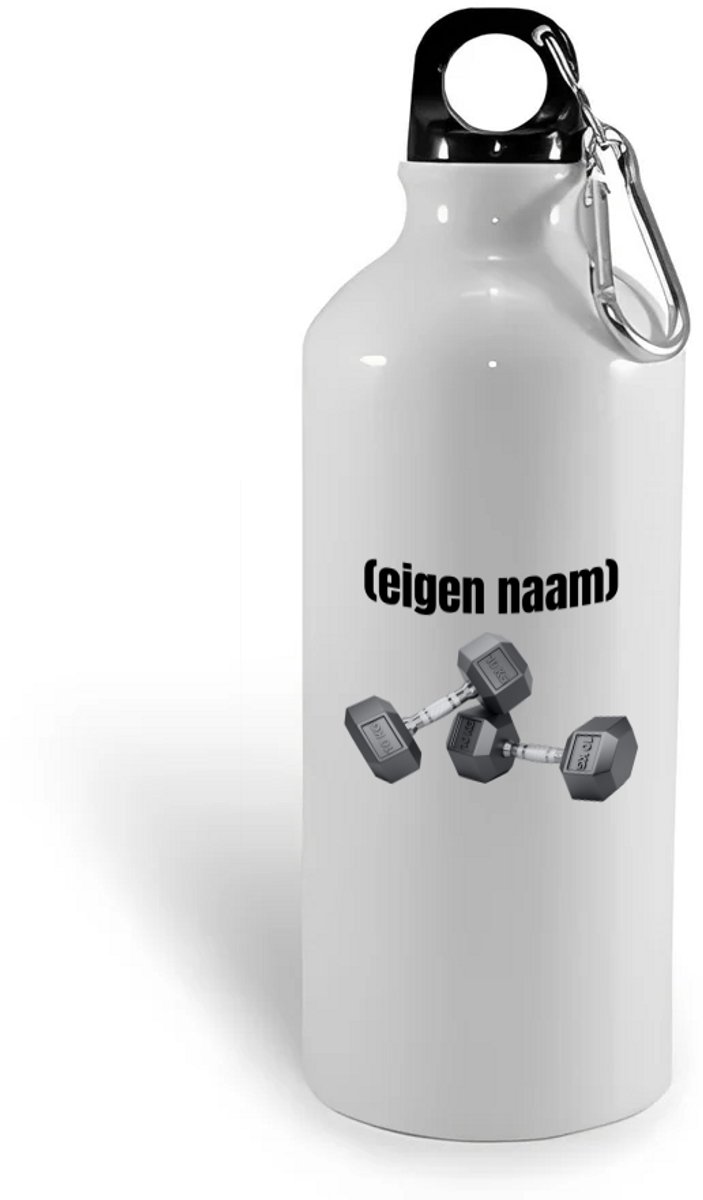 Hacebo® - 10 kg dumbbells met eigen naam waterfles - Fitness - atleten/sport liefhebbers - sport - gewichten - fitness - verjaardag - cadeau - kado - water fles - 500ML