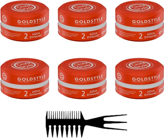 Gold Style Haar Wax Gold Nummer 02 AQUA DYNAMIC 6 stuks - Styling Haar Wax - Haar Wax Mannen