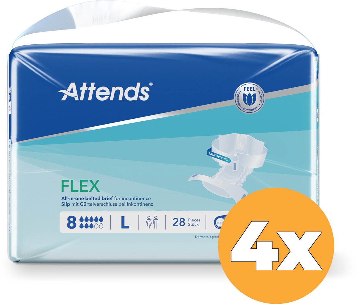 4x Attends Flex 8 Maat L 85-125 Cm (28 stuks)