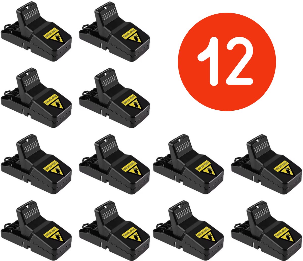 TSD goods Muizenval - 12 Stuks - Muizenvallen voor binnen en buiten - Muizenklem - Mouse Trap - Alternatief voor Muizengif