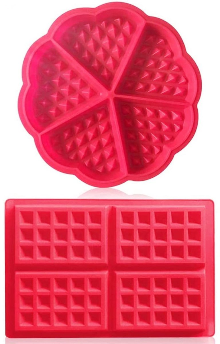 Siliconen Wafelvorm - Anti-aanbaklaag - 2 Stuks