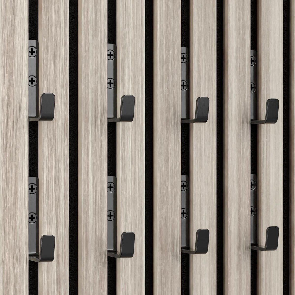Akoestische panelen, 10 stuks, 13 mm, design met dubbele haken, zwarte