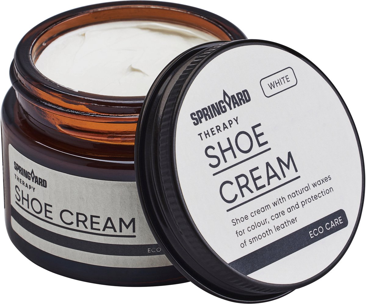 Springyard Therapy Shoe Cream White - Schoenpoets wit - schoencrème voor glad leer - pot 50ml