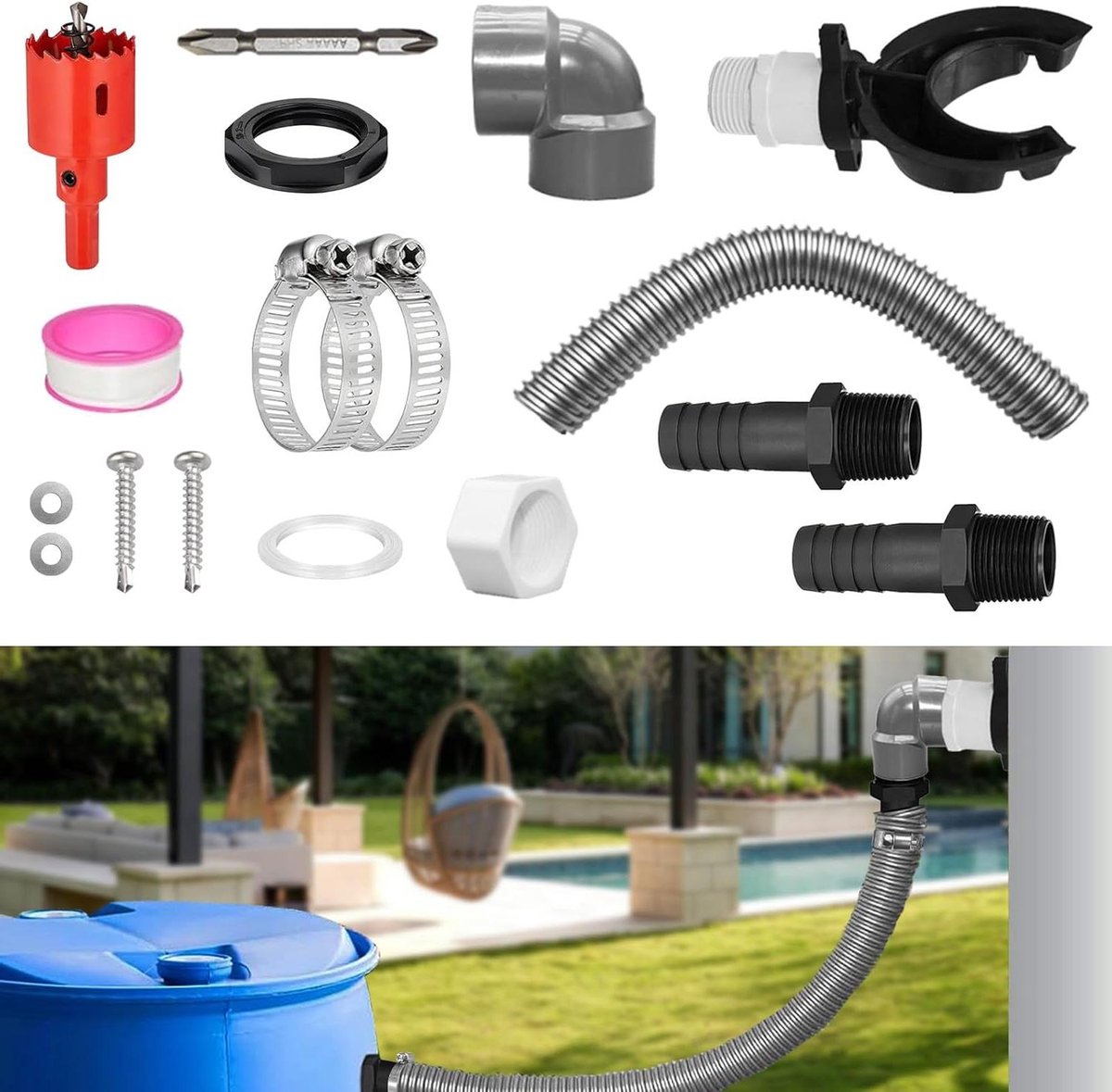Titel: Waterreservoir met Montageaccessoires en Verbindingsslang