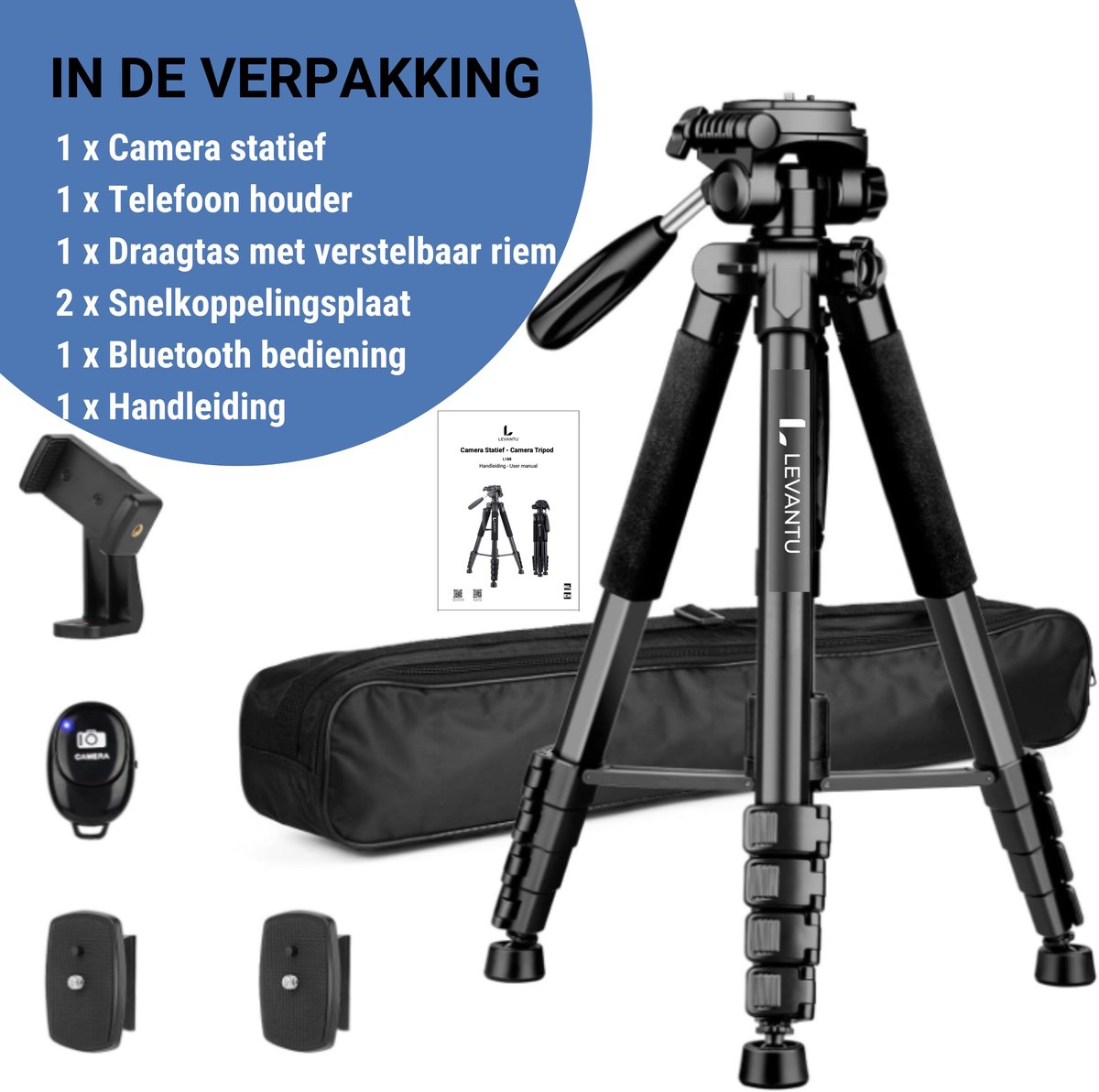 LEVANTU Statief - Tot 188cm met Bluetooth thumbnail 6
