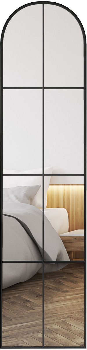 HOMCOM - Spiegel op ware grootte - Metaal - 40x2,1x160cm - Zwart
