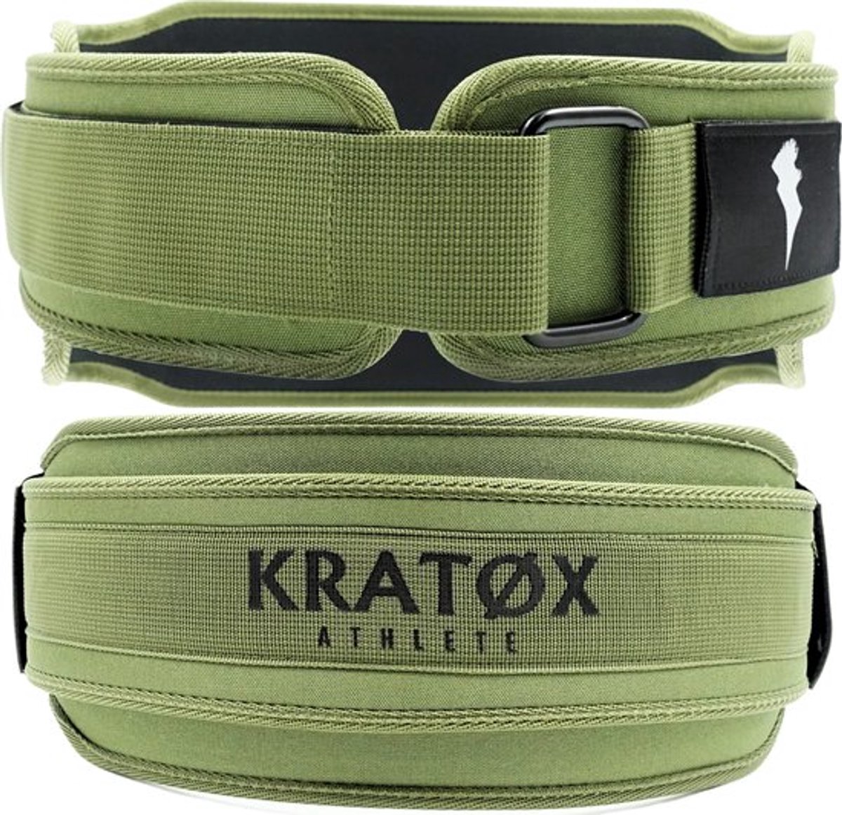 KRATØX Lifting Belt - Halterriem - Powerlift Riem - Leer Gewichthefriem - Lever Belt - Powerlifting - Deadlift - Leger Groen - Maat XL