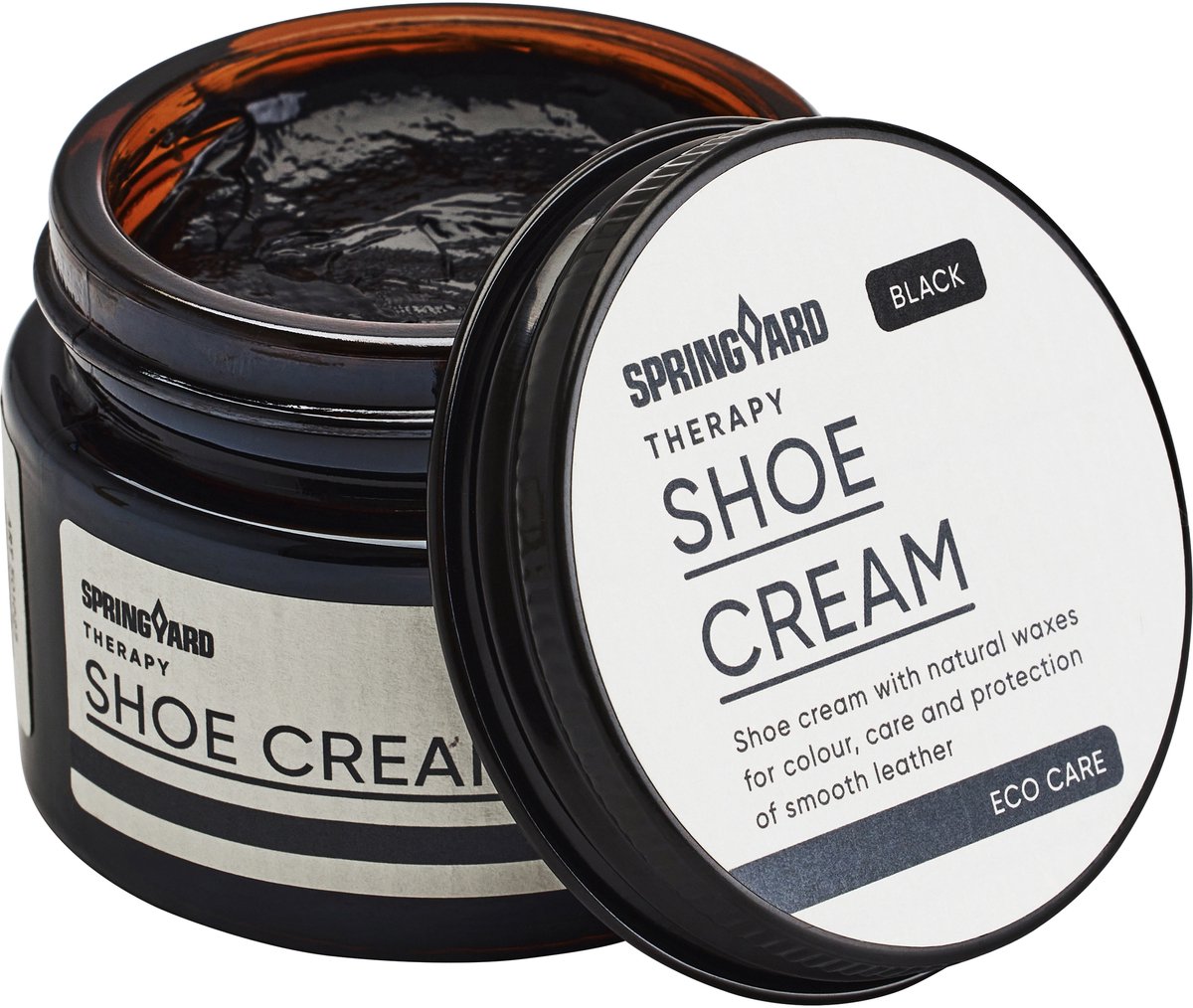 Springyard Therapy Shoe Cream Black - Schoenpoets zwart - schoencrème voor glad leer - pot 50ml
