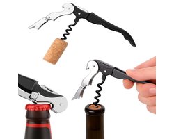 Kurkentrekker / Kelnersmes van RVS en Kunststof – Dé alles-in-één opener voor wijn én bier!