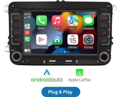 Autoradio - Geschikt voor Volkswagen, Skoda & Seat - Apple Carplay & Android Auto (Draadloos) - 2G+64GB (Octacore processor) - Android 13 /2 jaar garantie/ 7 Inch HD - Bluetooth/USB/WIFI - Inclusief Microfoon