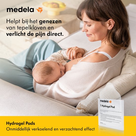 Medela Hydrogel Pads - Verlichting bij pijnlijke tepels of tepelkloven - Essentiële producten bij borstvoeding - 4 stuks