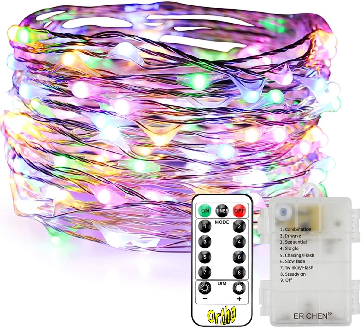 Ortho® - Partylights voor buiten - Partylights - Feestverlichting - Sfeerverlichting - Fairy lights - Verlichting - 20 Meter - Kerstverlichting - Warm Wit - Multicolor