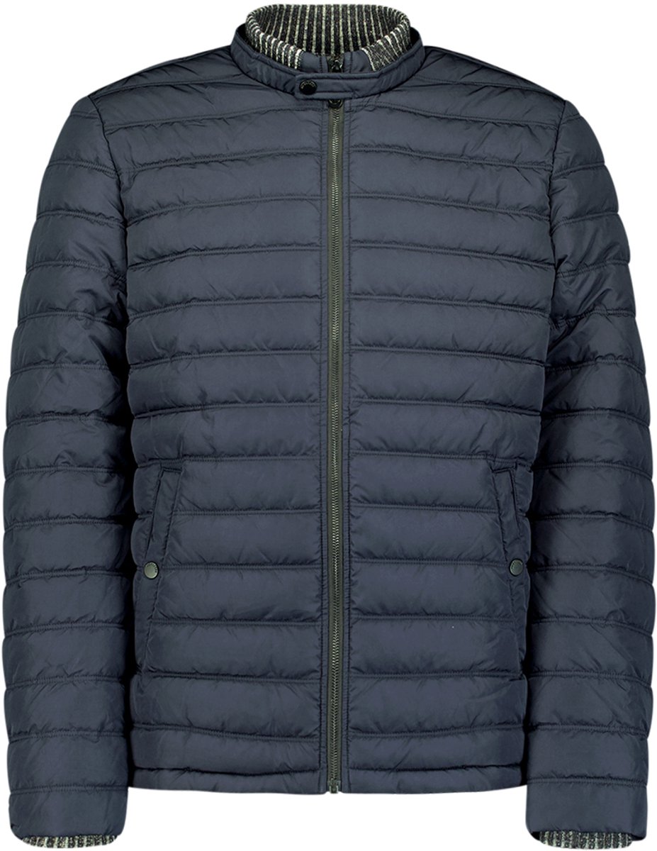 Puffer jacket met gebreide kraag