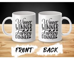 Winner Winner Turkije Diner Mok, Feestelijke Mok, Thanksgiving Cadeau, Herfst Mok, Vakantie Koffiemok, Grappige Mok, Kerstmis Cadeau