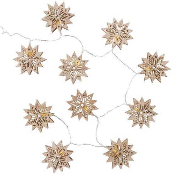 Lichtketting LED met 10 houten sterren van Boltze Home — afbeelding 2