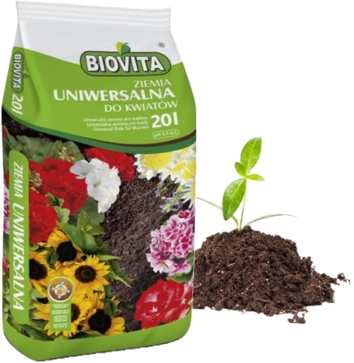 Biovita - Universele Tuinaarde - 5,5-6,5 pH - 20L - Voor Kweken