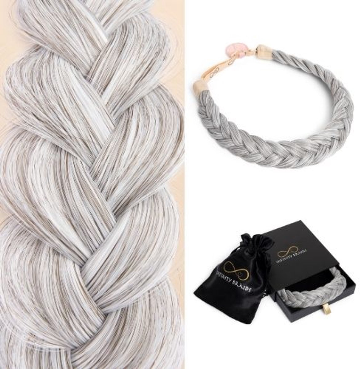 Infinity Braids - Lizzy Regular Braid - Haarband - Haarband Dames - Haarbanden - Haarband meisje - Lizzy Iced Gold