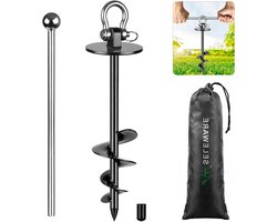 JGS Premium - Tie Out Stake voor Grote Honden tot 220 Lbs - Anti-Roest Hondenanker - Opvouwbare Hondenlijn voor Camping