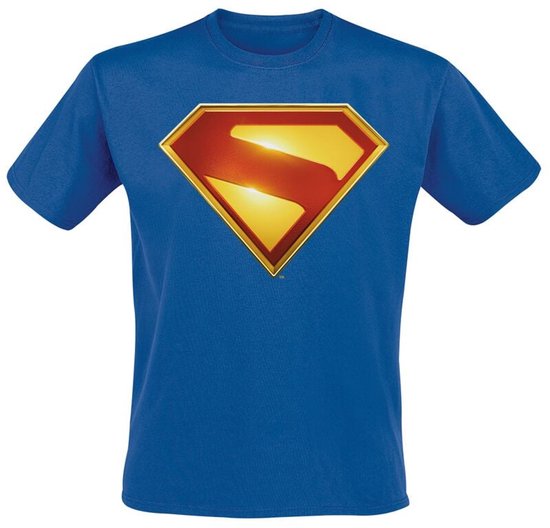 Superman 2025 - Superman Gleaming Logo Heren T-shirt - blauw - XL