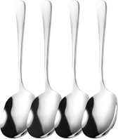 House of Husk Opscheplepel Set - Zilver - Serveerlepel - Groetelepel - Aardappellepel - 21cm - 304 RVS - 4 Stuks