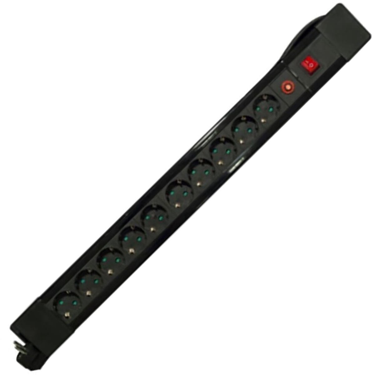 Chacon Stekkerdoos met schakelaar 10-voudig - 16A - 3x1,5mm2 - 1.5m - Zwart