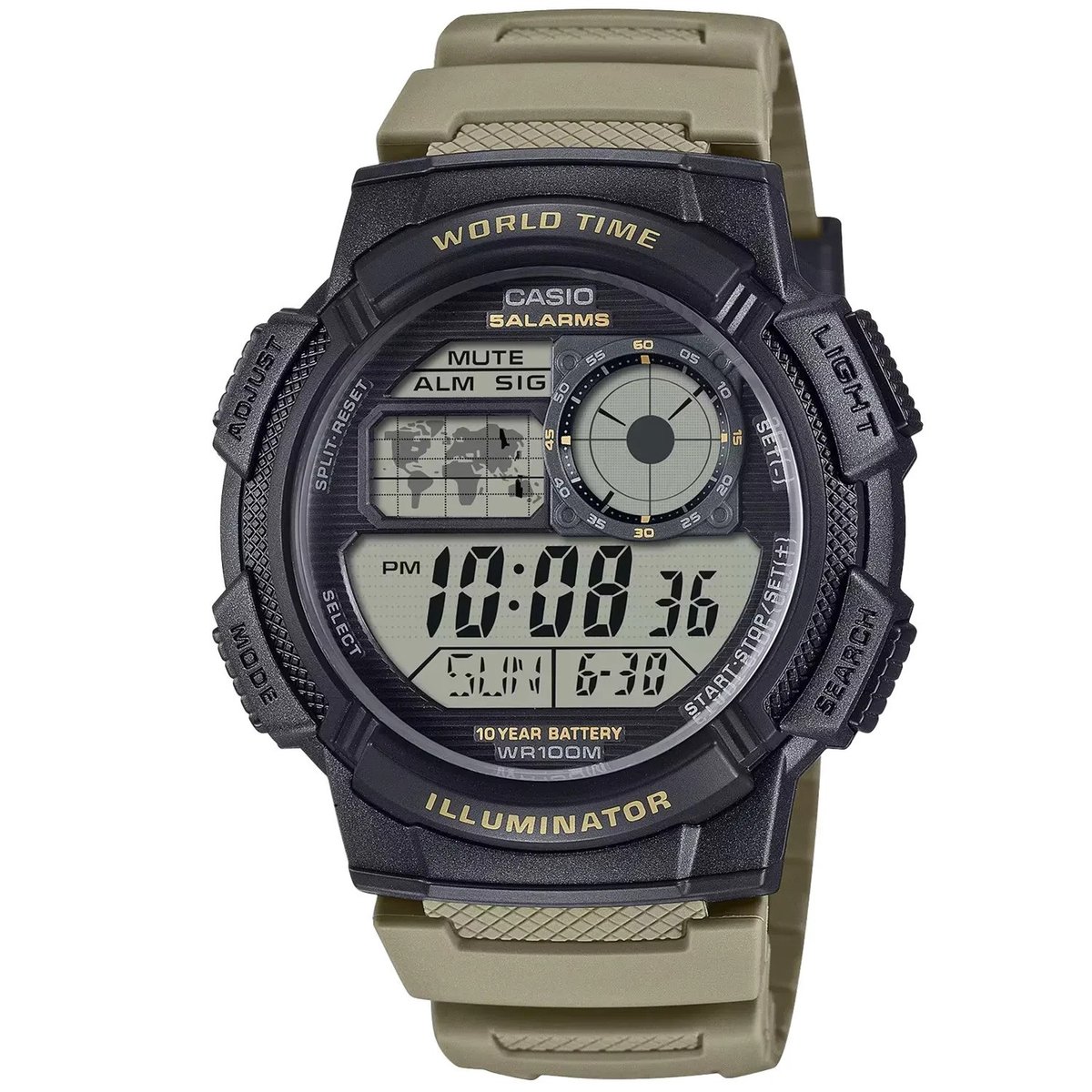 Casio Casio Collection AE-1000W-5AVEF Horloge - Kunststof - Groen - Ø 43 mm