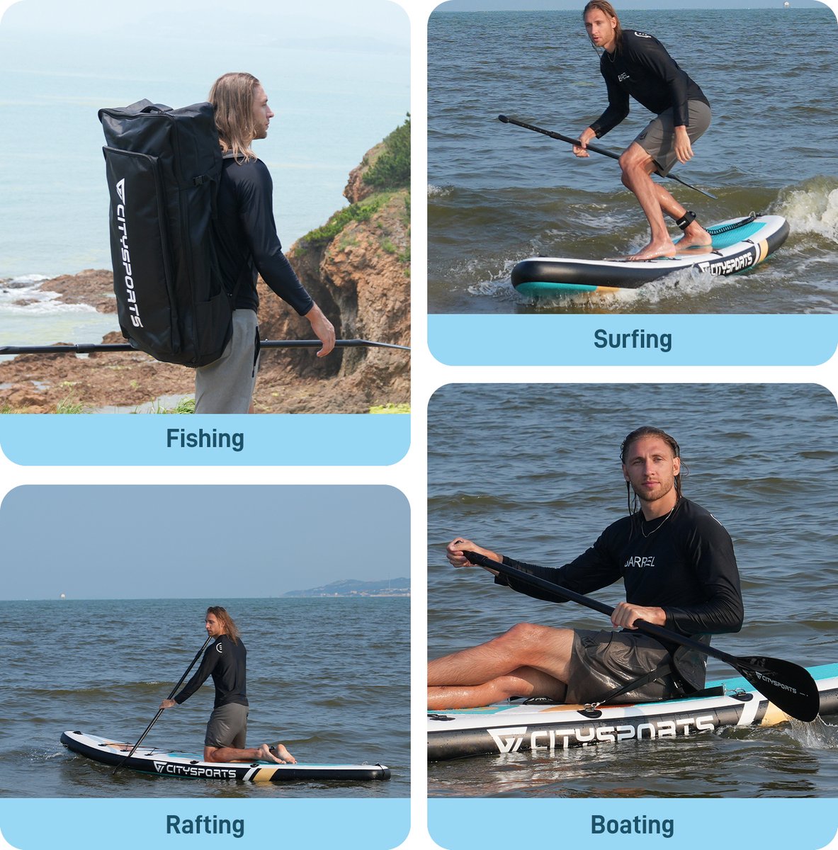 CITYSPORTS SUP Board - Paddle Board - Opblaasbaar Paddle Board - Verstelbare Peddel - Complete Set - 320 cm - Max. 160 kg – foto 6