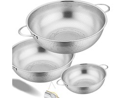 Vergietset RVS - Op Pootjes- 3-delig - 16.5 22.5 en 28.5 cm - Roestvrijstaal