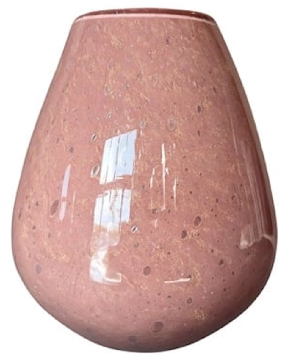 Vase The World Vaas Riana | Small | Shiny Brown - Bruin | Mondgeblazen glas | Ø18 x H20 cm