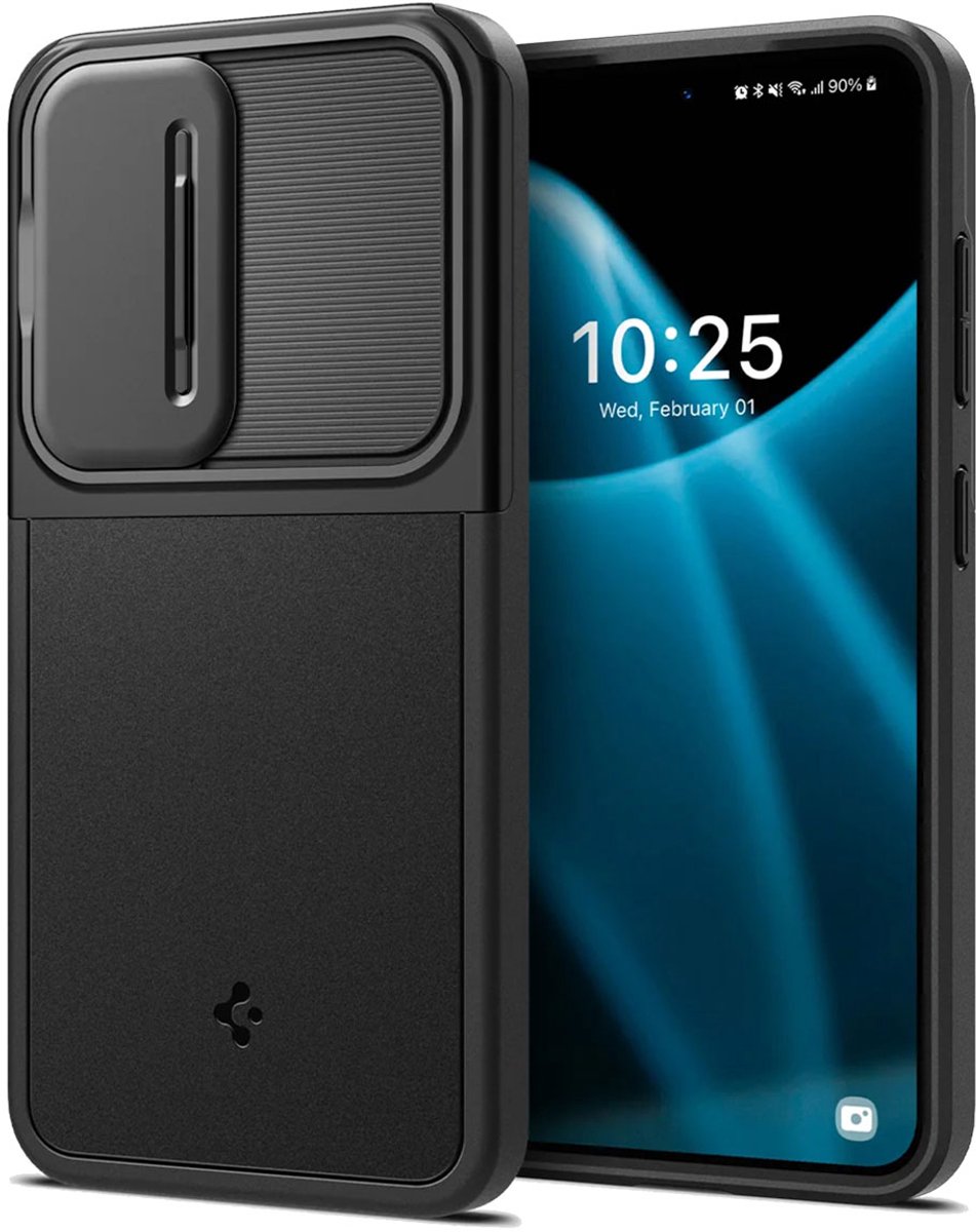 Spigen Optik Armor geschikt voor Samsung Galaxy S24 hoesje - Zwart