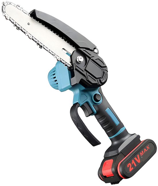 Mini Kettingzaag 21V - Snoeizaag 10 cm & 15 cm Zaagblad - Draadloos Elektrische Handkettingzaag - Inclusief 2 Accu’s, 2 Kettingen & Opbergkoffer - 500W - Voor Hout & Takken van TNO — afbeelding 2