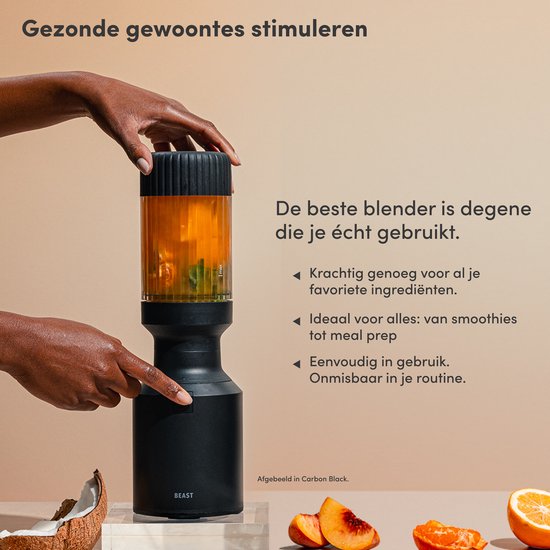 BEAST Blender - BPA-vrije mengbeker - 638ml - 850 W - Met to-go drinkdop - Ideaal voor smoothies en sauzen - Zwart van Merkloos — afbeelding 3