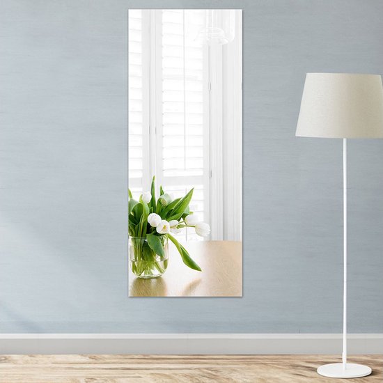 Spiegel - Zelfklevend 3D - 40 cm x 122 cm - Eenvoudig aan te brengen - Spiegelwand - Badkamer - Wanddecoratie - Flexibele spiegel - Wandspiegel - Spiegelsticker - Voor thuis, badkamer of woonkamer