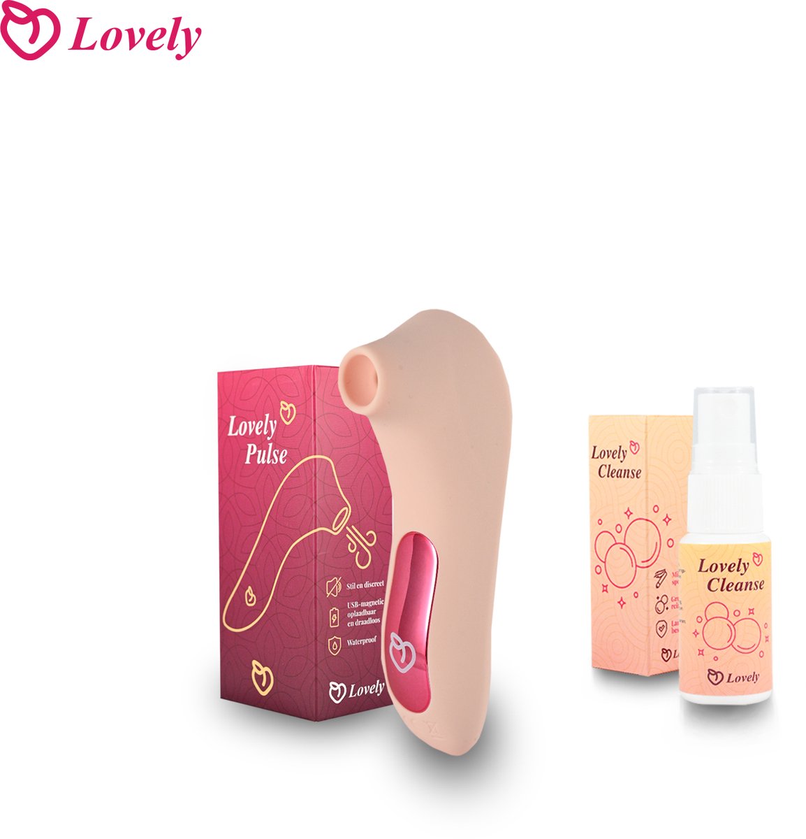 Lovely pulse-Lovely cleanse-Luchtdruk Vibrator-Clitoris Stimulator-Sucking-vrouwen– Antibacteriële Seksspeeltjes Reiniger-Toy Cleaner Spray-Seksspeeltje