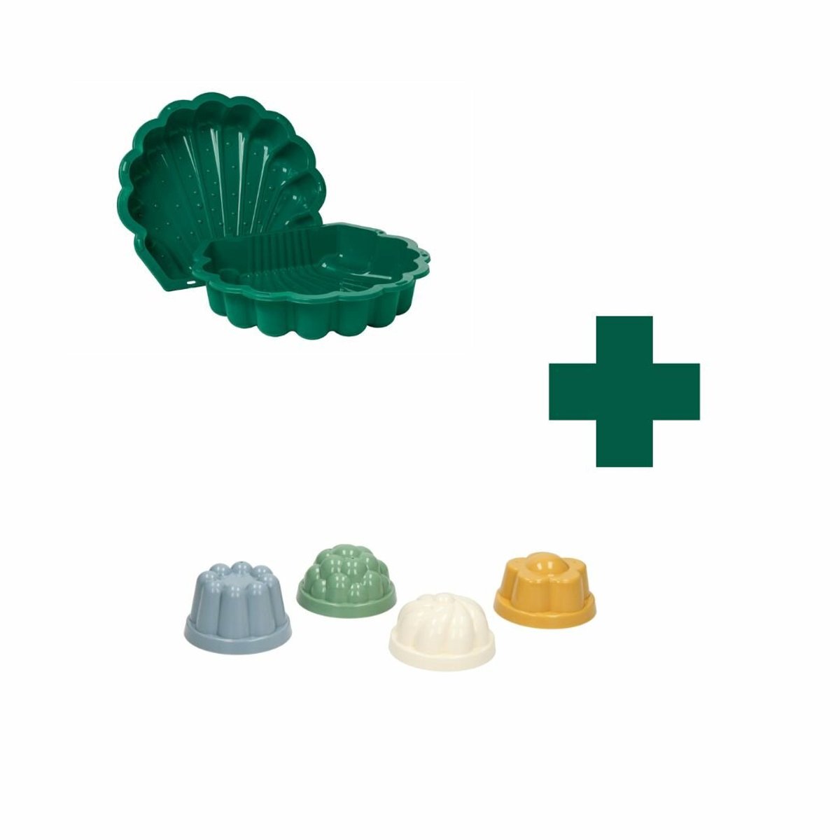 SET Zand- en Water Schelp Groen en zandvormen