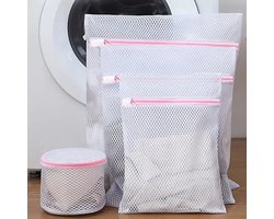 DW4Trading Polyester Waszakken met Rits Set van 4 Stuks - Bescherming Voor Kleding en Lingerie
