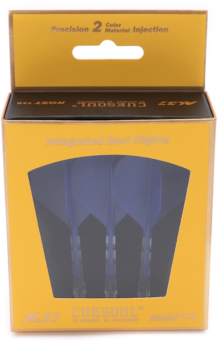 Cuesoul - ROST T19 Integrated Dart Flights - Standard Shape - Clear Blue S