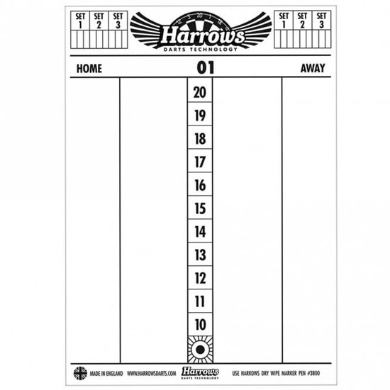 HARROWS SCORE BOARD + MARKERS 4pc van Harrows — afbeelding 2