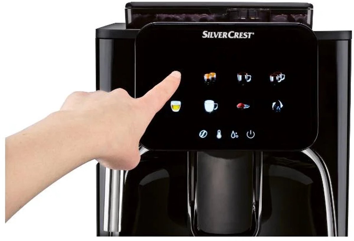 Afbeelding 2 van SILVERCREST® KITCHEN TOOLS Volautomatische koffiemachine - Pompdruk: 19 bar - Waterreservoir: 1,6 L - Soort koffie: bonen of gemalen bonen - Veelzijdige drankbereiding: espresso, café crème, cappuccino, latte macchiato, heet water