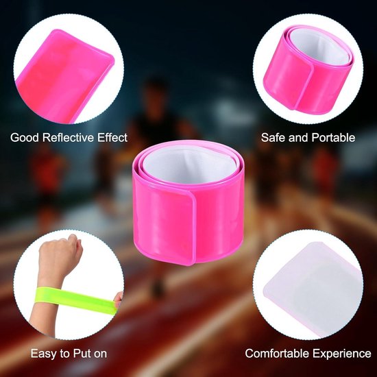 CREATCABIN 4 Packung Reflektierende Armbänder Event Armbänder Grün Bunt