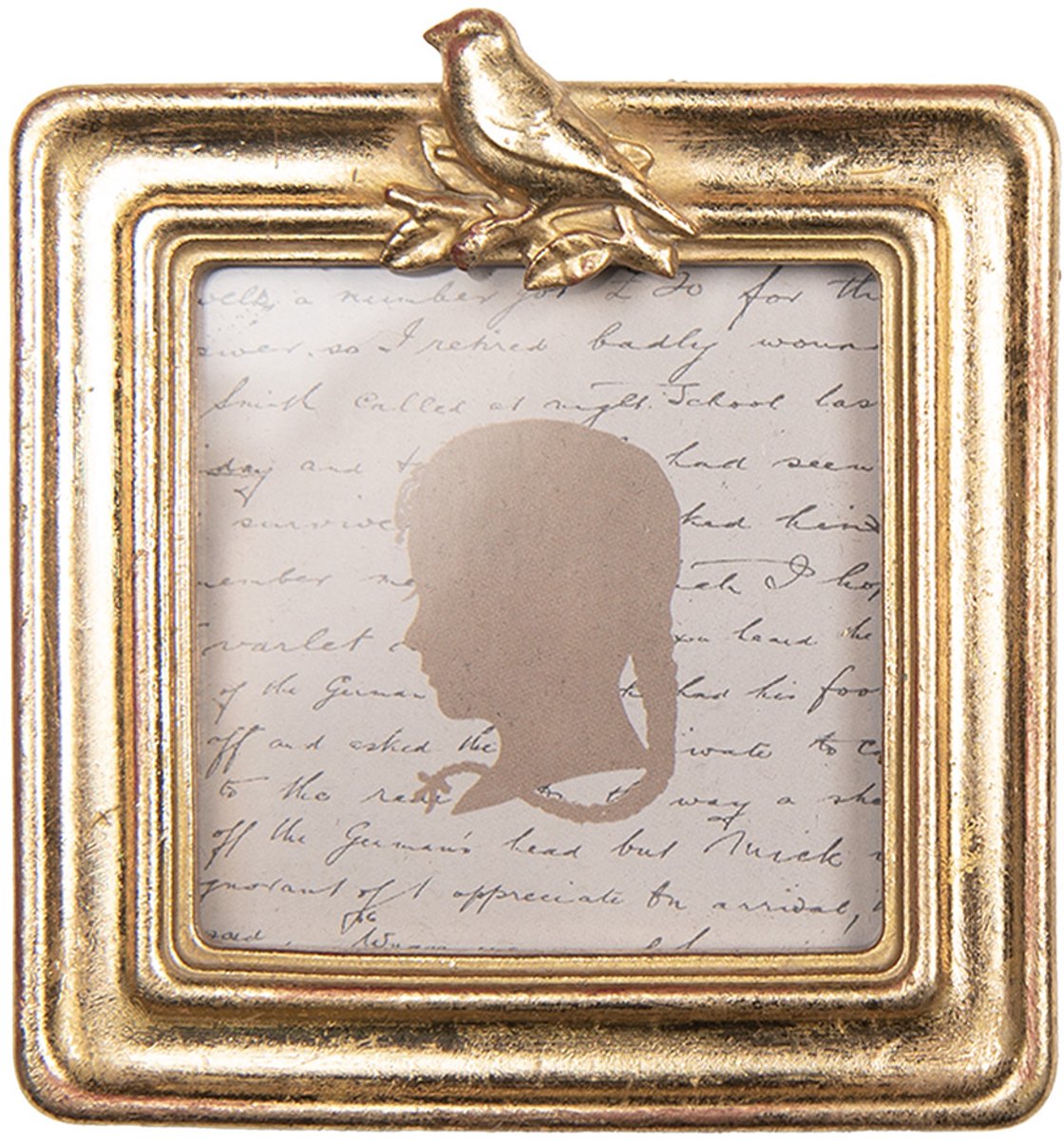 Clayre & Eef Fotolijst 8x8 cm Goudkleurig Kunststof