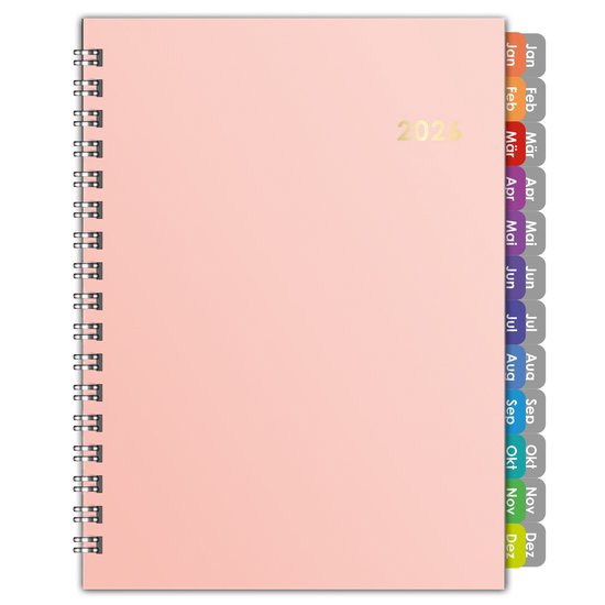 Huurdies - Agenda 2026 - Hardcover - Roze – Goudfolie & Krasvast – A5
