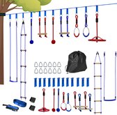 ALPIDEX Ninja Line Slackline Set - 15m Slackline With Rings, Rope Knots