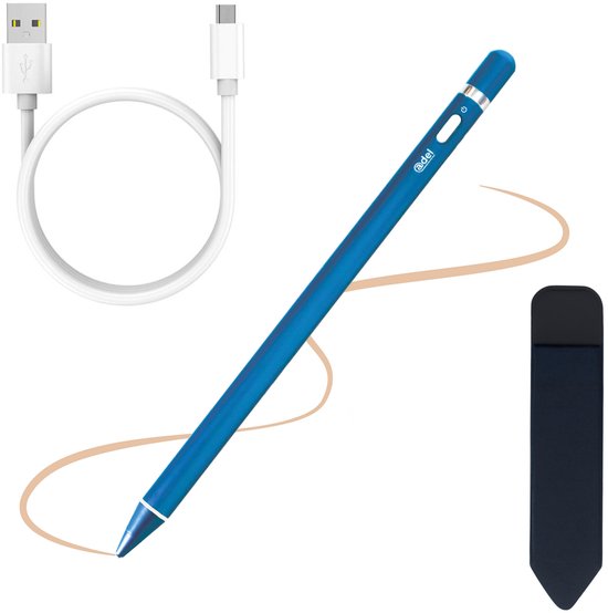 ADEL Stylus Pen Universeel met Perfecte Precisie voor Tablet en Smartphone - Oplaadbare Styluspen - Touchscreen Styluspennen - Getest en Geschikt voor o.a. iPad, iPhone, Samsung, LG, Google Pixel en Xiaomi - Blauw