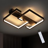 Luxe Plafondlamp - Zwart - Plafonnière - Ø36cm - Smartlamp - LED - Met Afstandsbediening - Warm Wit Licht - Slaapkamer - Eetkamer - Keuken - Badkamer - Woonkamer